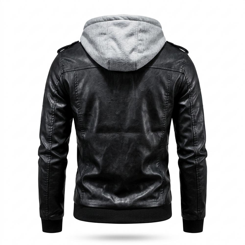 Mens Outlet House - Lavel | Hooded Lined Leather Jacket Men