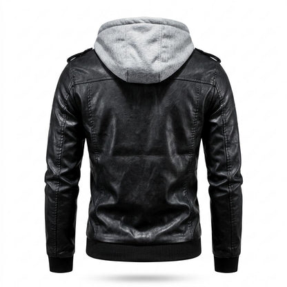 Mens Outlet House - Lavel | Hooded Lined Leather Jacket Men