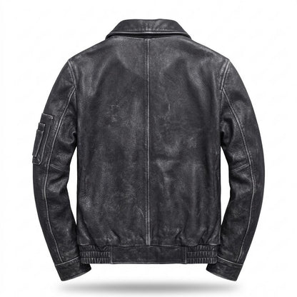 Mens Outlet House - Nemer | Grained Lined Leather Jacket Men