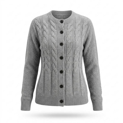 Mens Outlet House - Yovet | Cable-Knit Button-Front Knit Cardigan Women