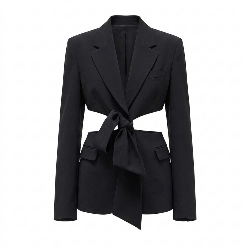 Mens Outlet House - Zomes | Cut-Out Tie-Front Blazer Women