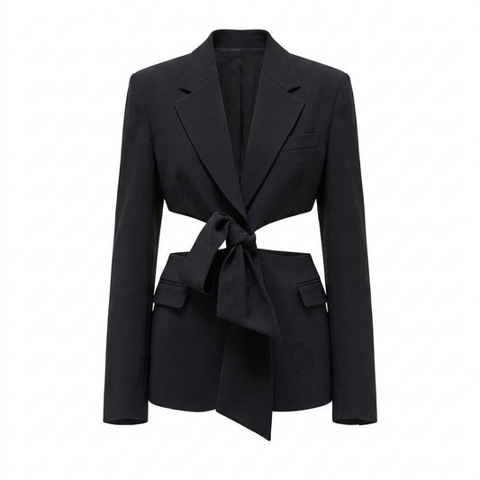 Mens Outlet House - Zomes | Cut-Out Tie-Front Blazer Women