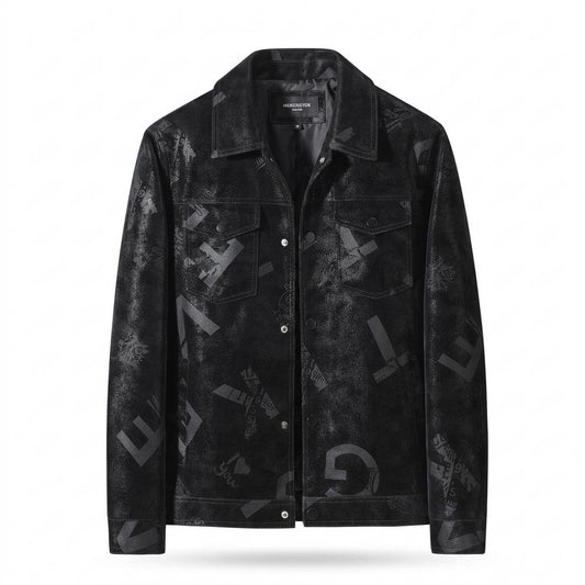 Mens Outlet House - Armel | Printed Faux Leather Jacket Men