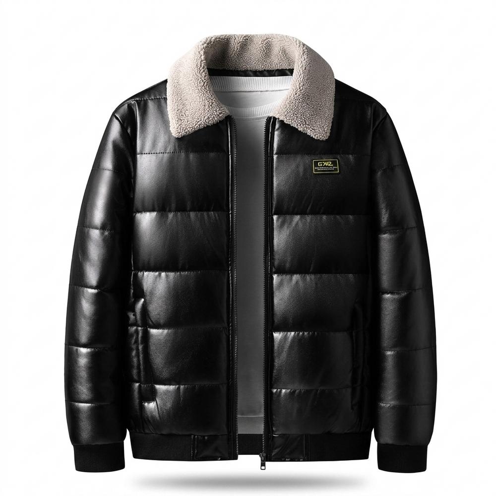 Mens Outlet House - Maken | Quilted Faux-Leather Jacket Men