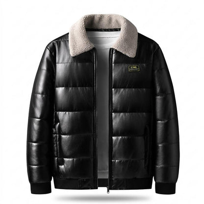 Mens Outlet House - Maken | Quilted Faux-Leather Jacket Men