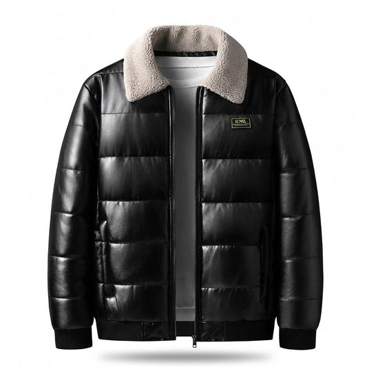 Mens Outlet House - Maken | Quilted Faux-Leather Jacket Men