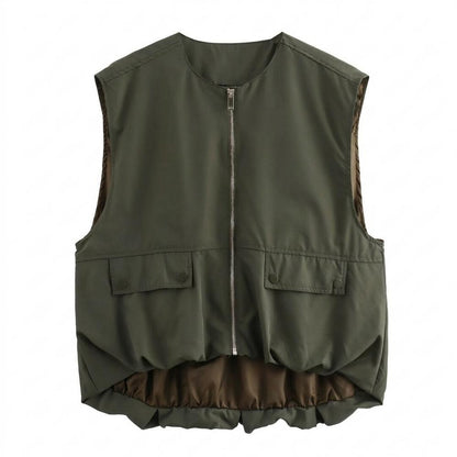 Mens Outlet House - Zevar | Collarless Zip-Up Vest Unisex