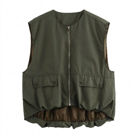 Mens Outlet House - Zevar | Collarless Zip-Up Vest Unisex