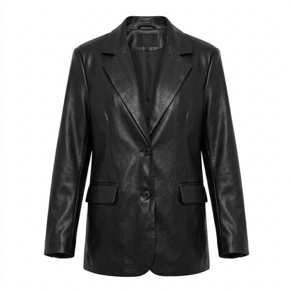 Mens Outlet House - Zenav | Leather-Look Single-Breasted Blazer Women