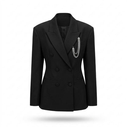 Mens Outlet House - Velor | Double-Breasted Structured Blazer Women