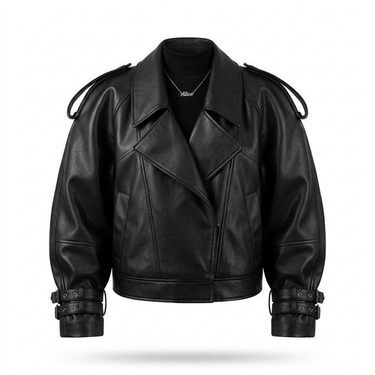 Mens Outlet House - Cokar | Oversized Faux-Leather Leather Jacket Women