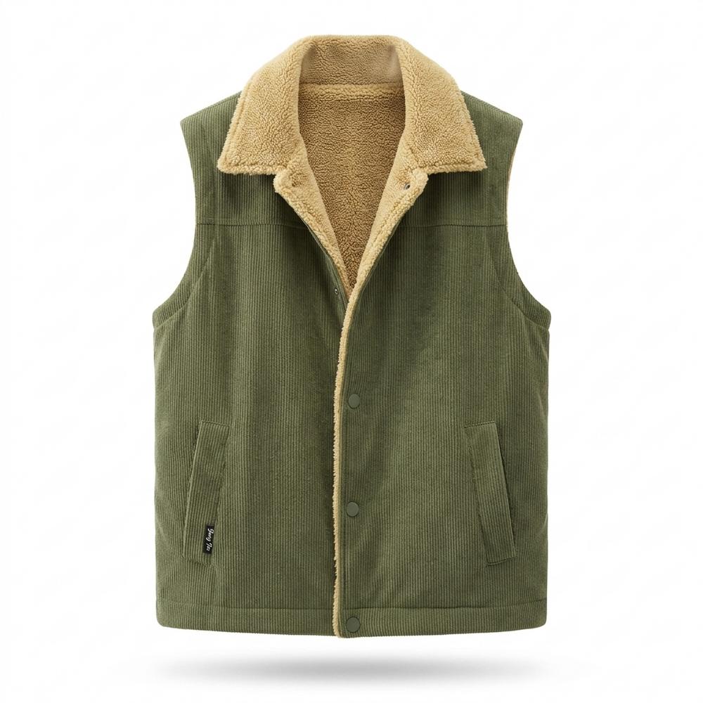 Mens Outlet House - Elmar | Corduroy Sherpa-Lined Vest Men