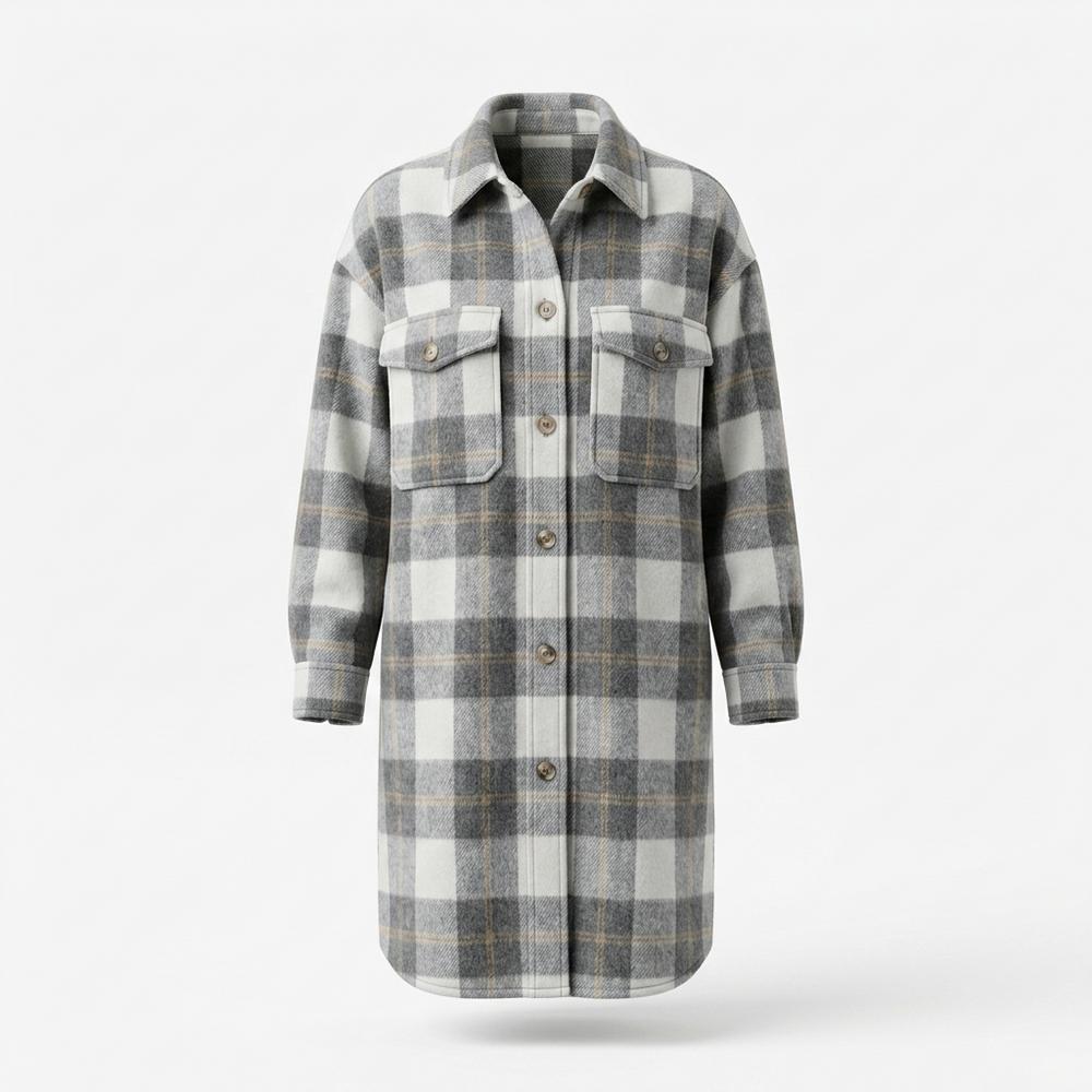 Mens Outlet House - Tahal | Plaid Longline Coat Women