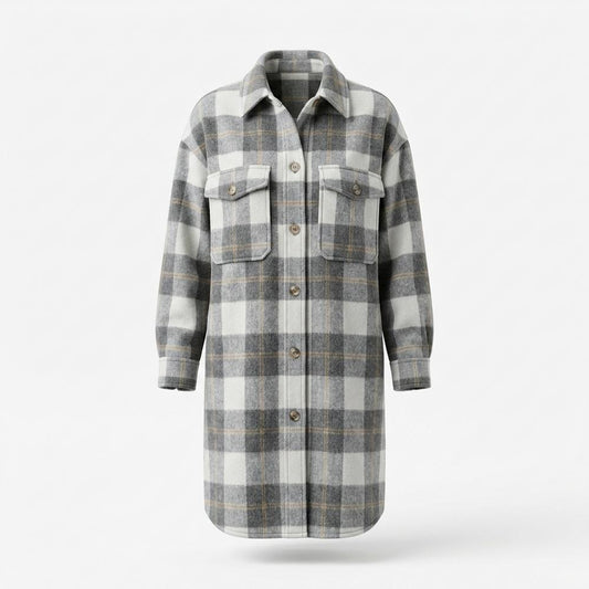 Mens Outlet House - Tahal | Plaid Longline Coat Women