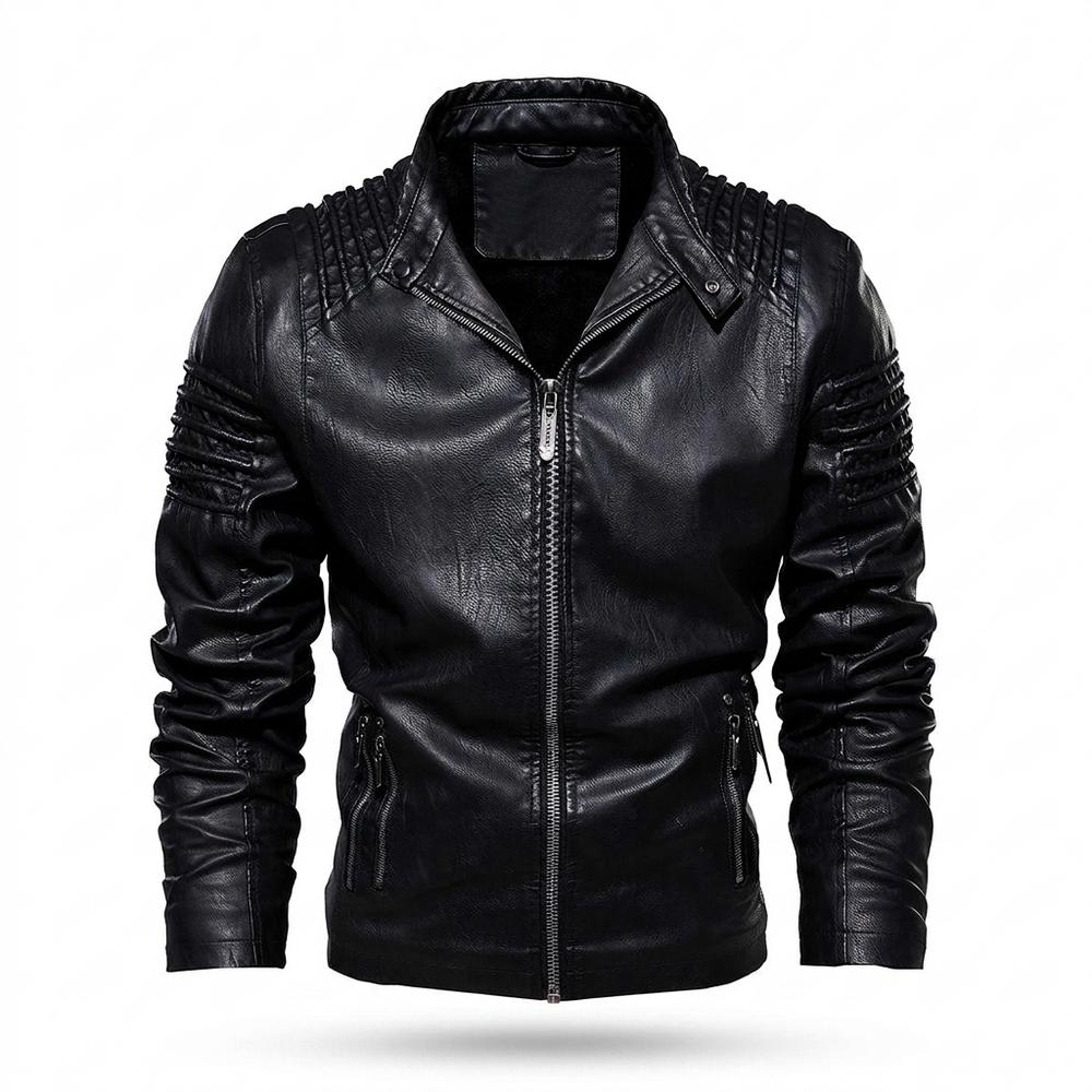 Mens Outlet House - Lydan | Quilted Zippered Leather Jacket Men