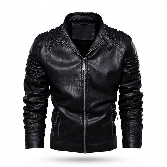Mens Outlet House - Lydan | Quilted Zippered Leather Jacket Men