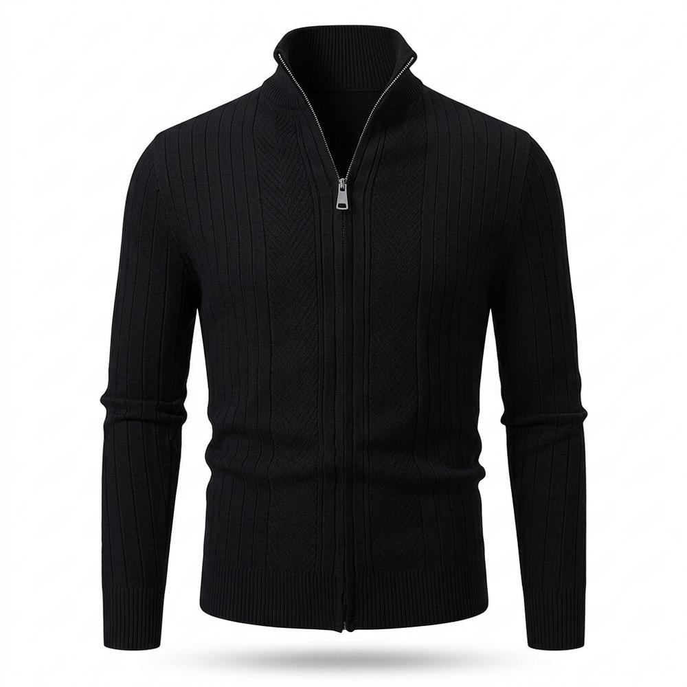 Mens Outlet House - Cobam | Zip-Up Rib-Knit Knit Cardigan Men