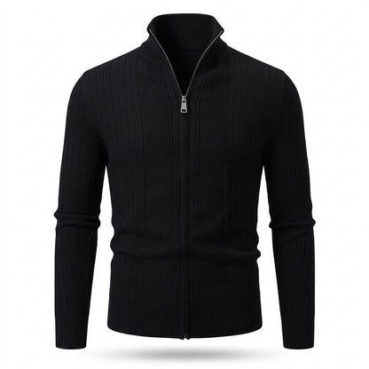 Mens Outlet House - Cobam | Zip-Up Rib-Knit Knit Cardigan Men