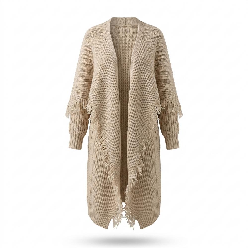Mens Outlet House - Totiv | Fringed Longline Knit Cardigan Women