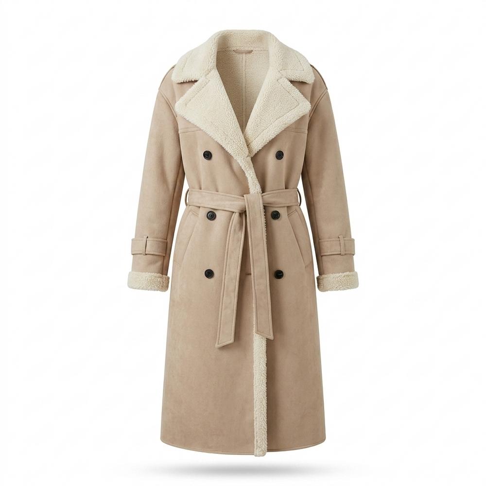 Mens Outlet House - Rizan | Shearling-Lined Double-Breasted Coat Women