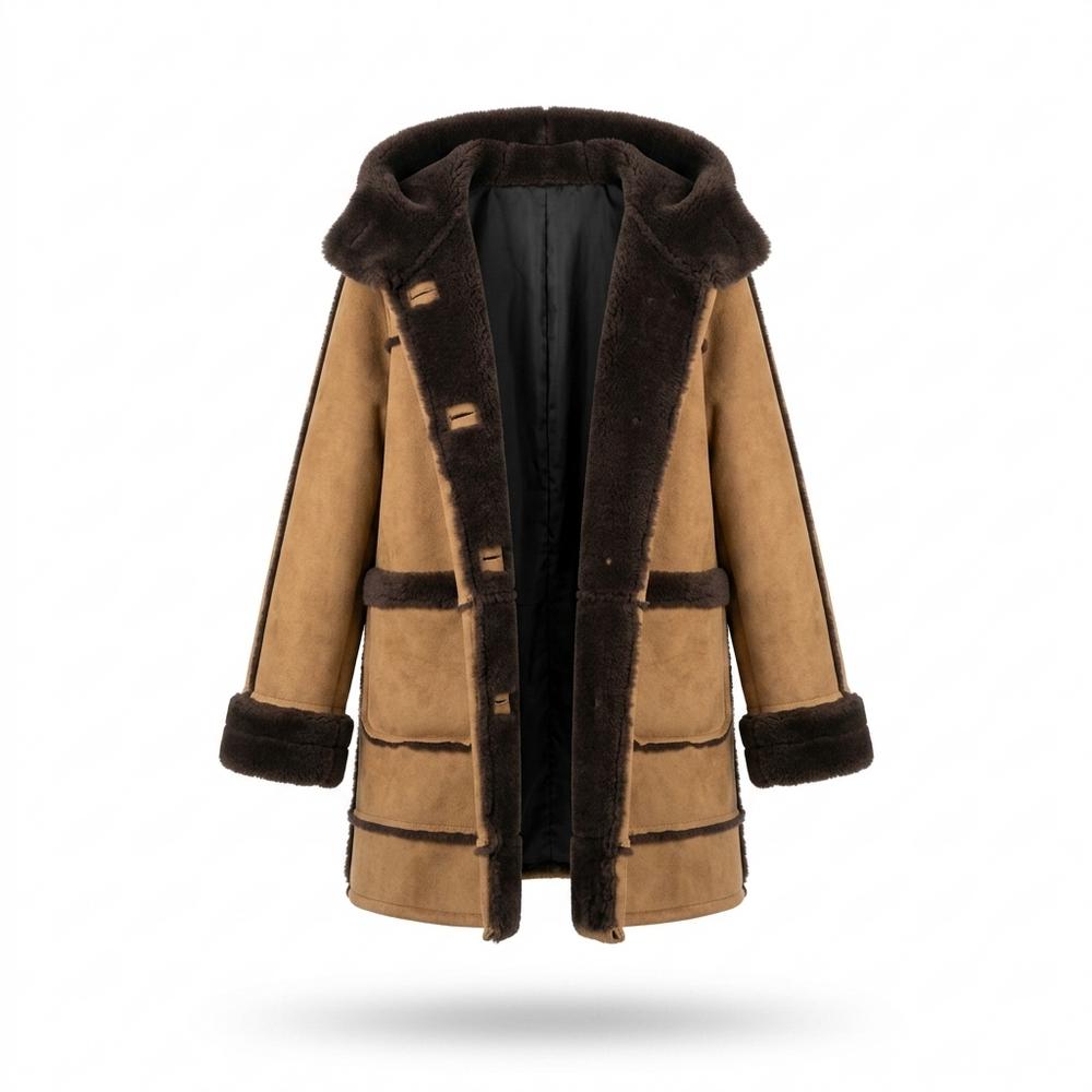 Mens Outlet House - Talev | Hooded Faux Shearling Coat Women