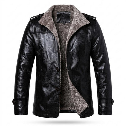 Mens Outlet House - Ralan | Lined Textured Leather Jacket Men
