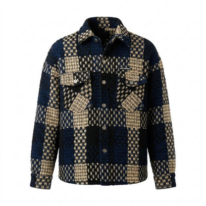 Mens Outlet House - Nirev | Woven Block-Pattern Jacket Unisex