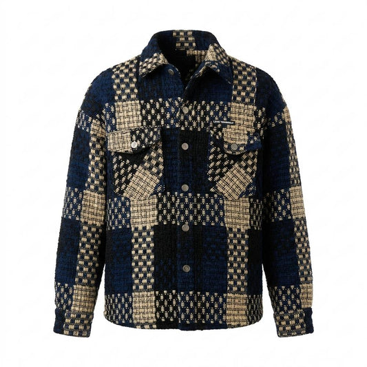 Mens Outlet House - Nirev | Woven Block-Pattern Jacket Unisex