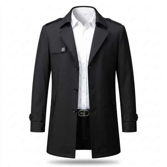Mens Outlet House - Dasen | Single-Breasted Notched-Lapel Coat Men