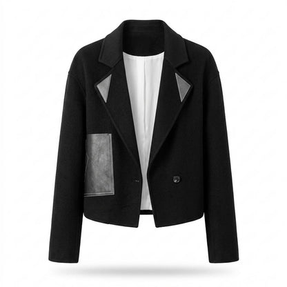 Mens Outlet House - Colar | Cropped Leather-Trim Blazer Women