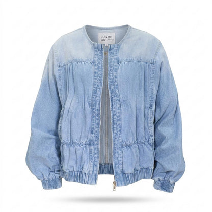 Mens Outlet House - Viran | Collarless Gathered Denim Jacket Women