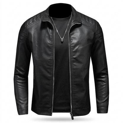 Mens Outlet House - Lomar | Quilted Zippered Leather Jacket Men