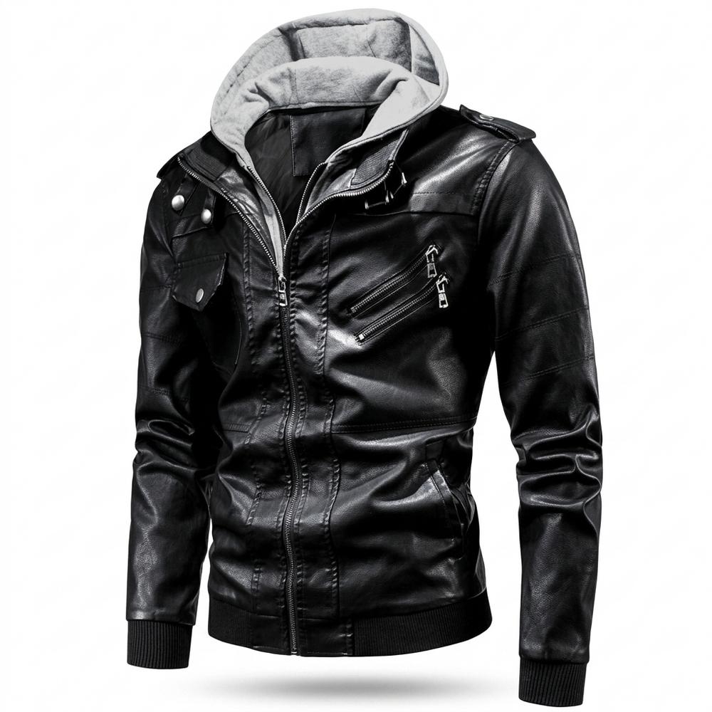 Mens Outlet House - Lavel | Hooded Lined Leather Jacket Men