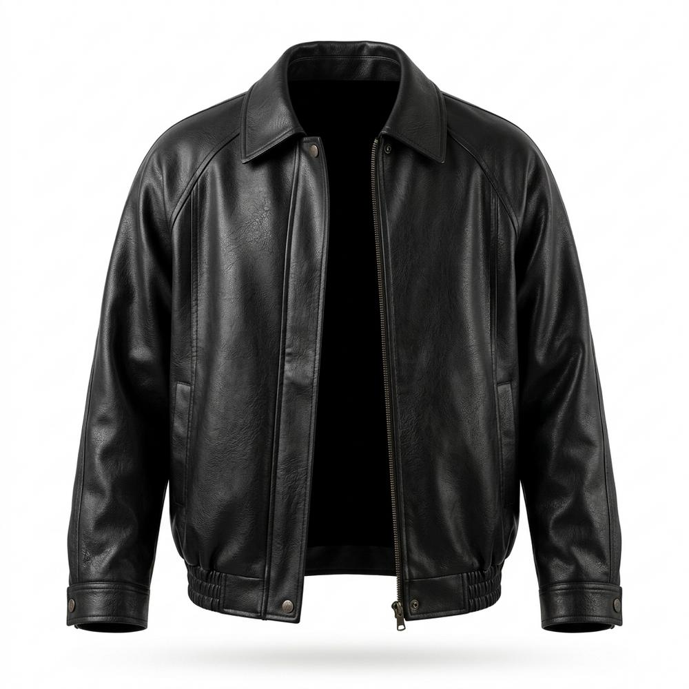 Mens Outlet House - Arkar | Zip-Up Collared Leather Jacket Men