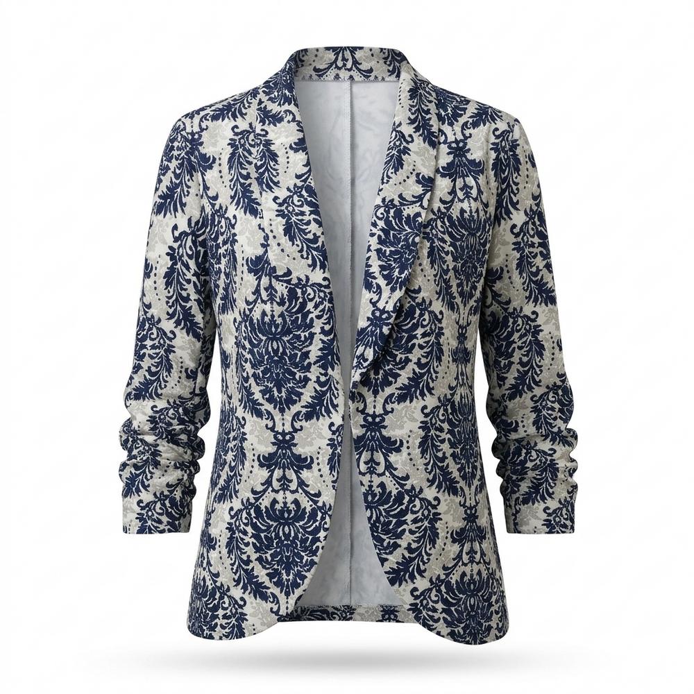 Mens Outlet House - Karen | Printed Ruched Sleeve Blazer Women