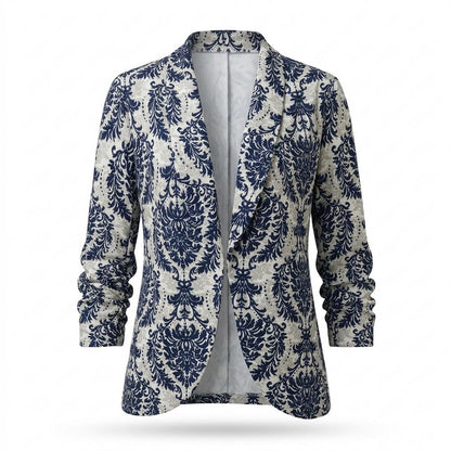Mens Outlet House - Karen | Printed Ruched Sleeve Blazer Women