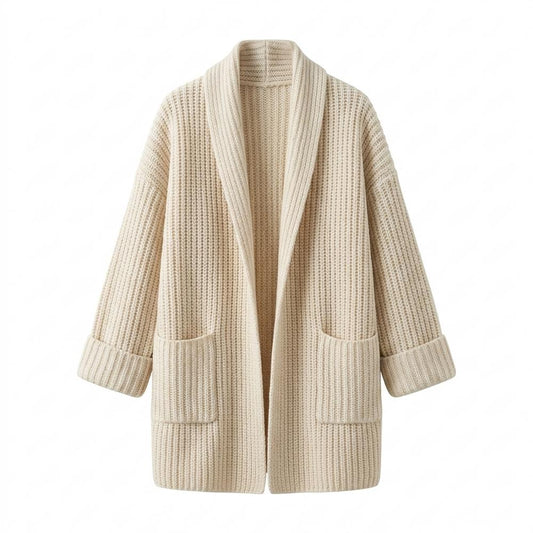 Mens Outlet House - Yuvod | Rib-Knit Shawl-Collar Knit Cardigan Women
