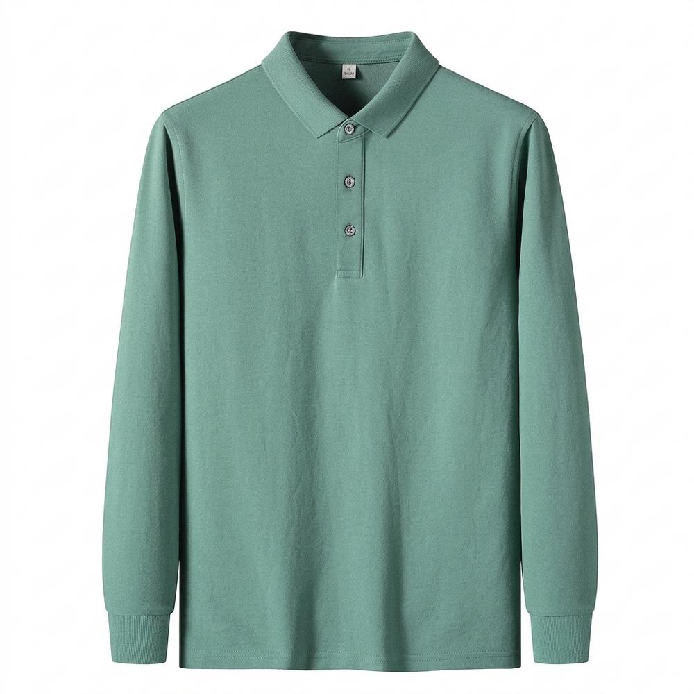 Mens Outlet House - Yifit | Long-Sleeved Collared Polo Shirt Men
