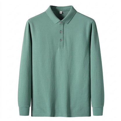 Mens Outlet House - Yifit | Long-Sleeved Collared Polo Shirt Men