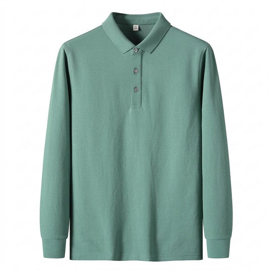 Mens Outlet House - Yifit | Long-Sleeved Collared Polo Shirt Men
