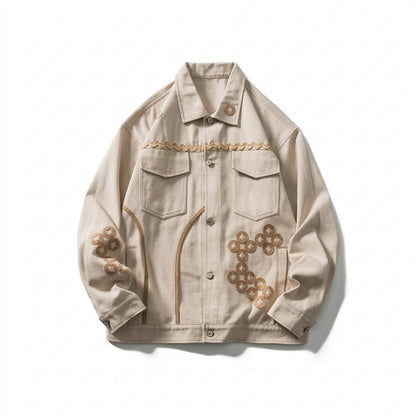 Mens Outlet House - Veren | Embroidered Button-Up Jacket Unisex