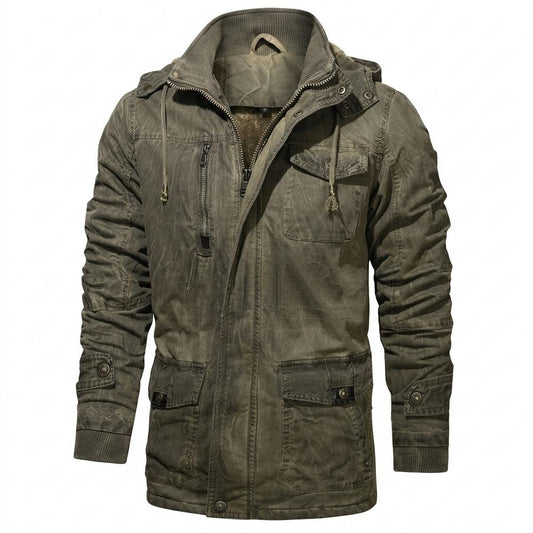 Mens Outlet House - Ellom | Fleece-Lined Washed Jacket Men