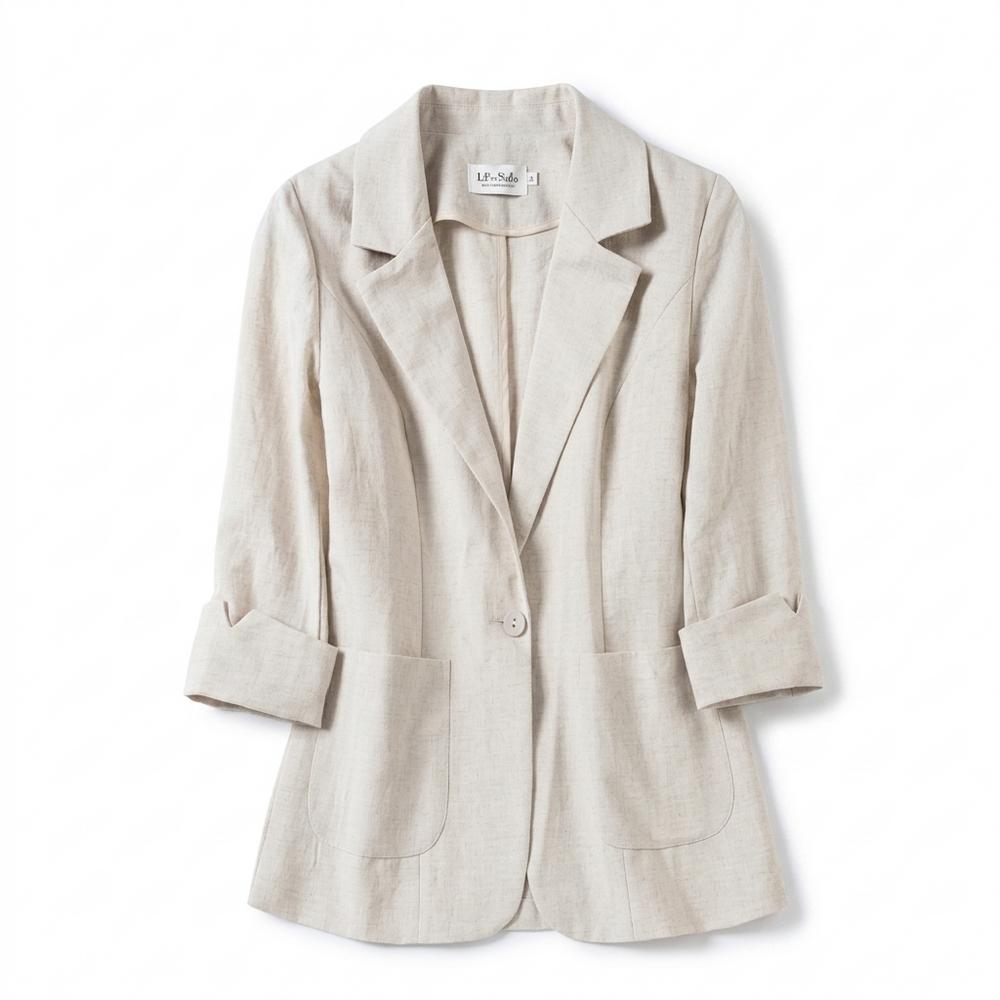 Mens Outlet House - Vemak | Linen-Blend Single-Breasted Blazer Women