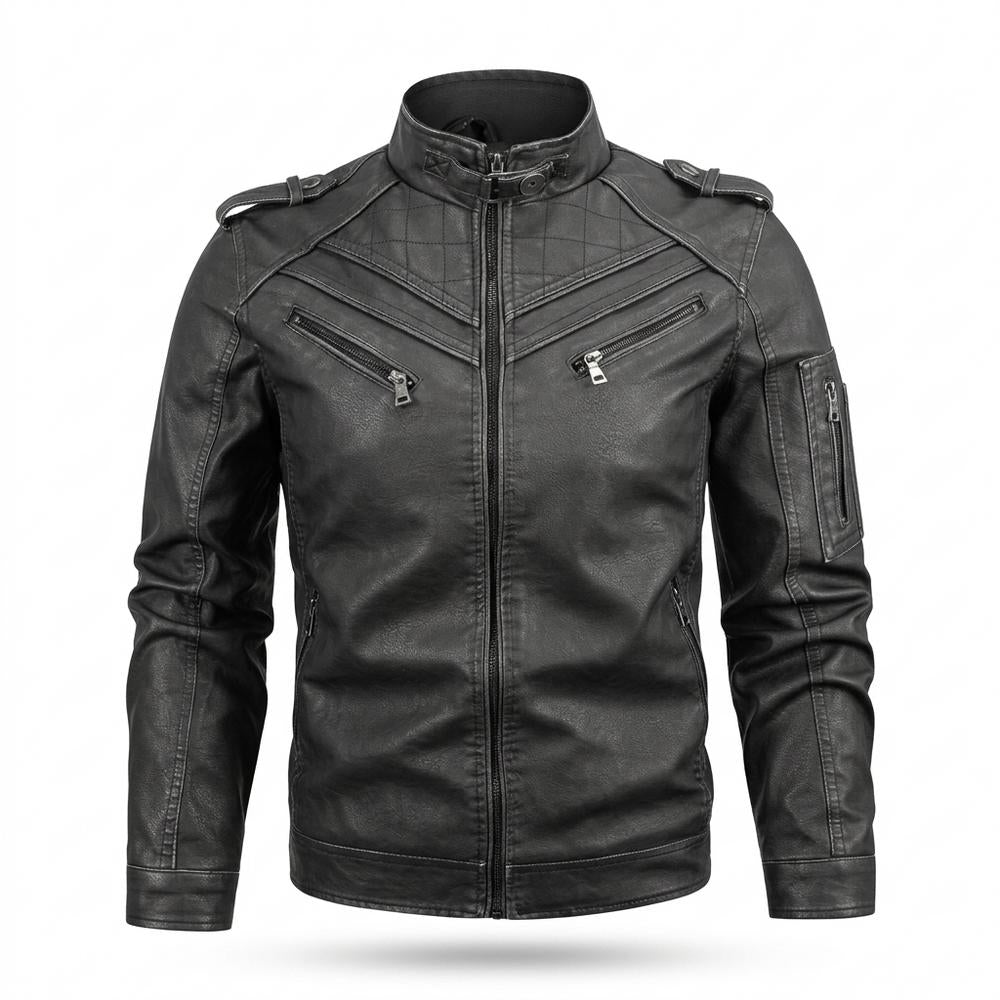 Mens Outlet House - Milor | Quilted Fitted Leather Jacket Men