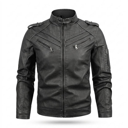 Mens Outlet House - Milor | Quilted Fitted Leather Jacket Men