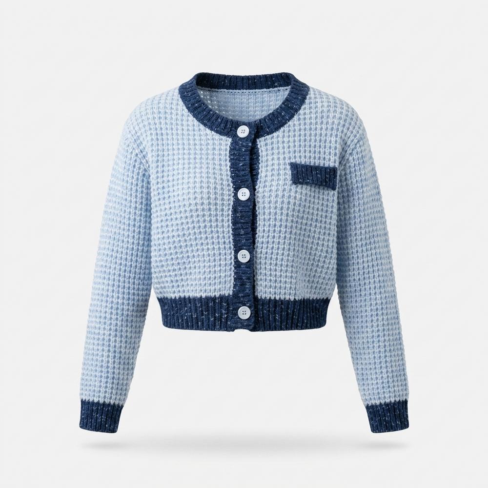 Mens Outlet House - Selor | Waffle-Knit Cropped Knit Cardigan Women