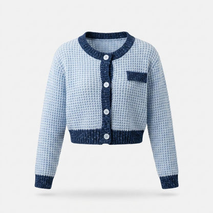 Mens Outlet House - Selor | Waffle-Knit Cropped Knit Cardigan Women