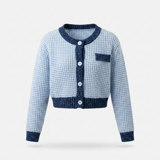 Mens Outlet House - Selor | Waffle-Knit Cropped Knit Cardigan Women