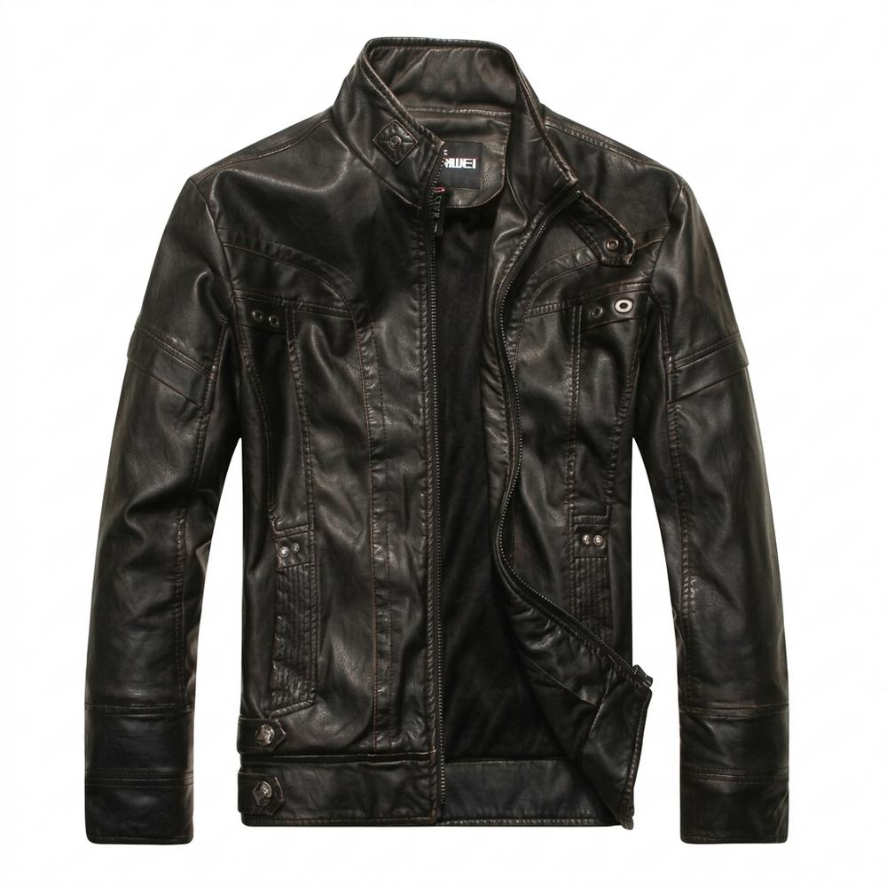 Mens Outlet House - Lolan | Fitted Zip-Up Leather Jacket Men