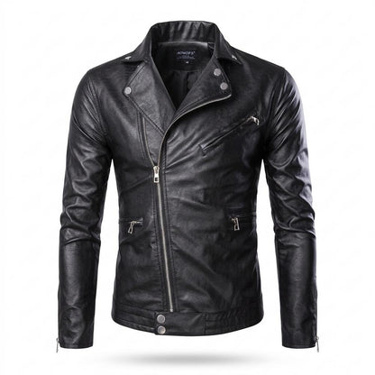Mens Outlet House - Vevin | Asymmetrical Tailored Leather Jacket Men